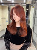 【SANA】韓国ヘア　ヨシンモリ　オレンジカラー