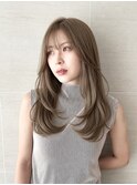 大人モテ愛されロングレイヤークールベージュ