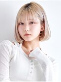【La fith】ハイトーンボブ×ブリーチ×切りっぱなし