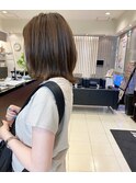 *レイヤーボブ ひし形シルエット ベージュカラー 天王寺美容室
