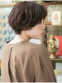 ■マットブラウンくせ毛風マッシュショート17志木30代40代50代