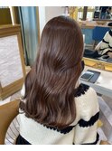 大人可愛いフェミニンロング　チョコレートブラウン　西田大樹
