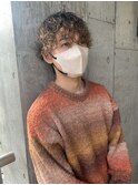 束感ショート　波巻き　ハイライト マッシュパーマ