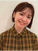 大人気♪丸顔さんでも似合うぷつっとボブ