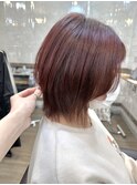レッドピンク×レイヤーボブ【船橋、西船橋、市川大野、新船橋】