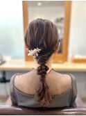 お呼ばれアレンジ　編み下ろし
