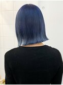下北沢タッセルボブデザインカラー切りっぱなしボブミディアム◆