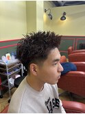 ピンパーマスパイキー＋テーパーフェード