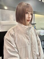 ケンジ 横浜(KENJE)&nbsp;切りっぱなしボブ/ミルクティーベージュ/ダブルカラー