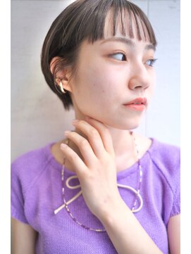 ラレイ(Lalei) 大人可愛い20代30代グレージュ小顔丸みショート  ショートバング