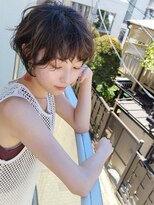 グロウミドル(GROW middle) ベージュカラーの抜け感マッシュショートパーマ　野村恵子