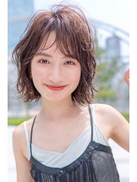 ケアリー 流山おおたかの森(Carelly) 大人かわいい前髪セシルカットココアブラウンフリンジウェーブ