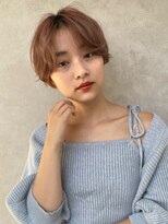 メゾンドイギー(MAISON de IGGY)&nbsp;好感度抜群！前髪長めの小顔ショート×グレーベージュ