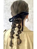 横浜／ヘアセット／編みおろし／ヘアアレンジ／ヨシンモリ