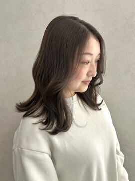 クム 横浜(qumu) 【qumu MARIKO】オリーブグレージュ×ブリーチなし透明感カラー