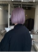 ラベンダーカラー/切りっぱなしボブ/ハイトーンボブ/ブリーチ