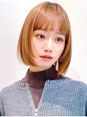 Say.ショートボブホワイトグレージュミニウルフぱっつん前髪
