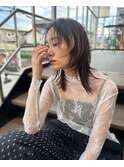 ミディアムレイヤー 顔まわりレイヤー ウルフカット