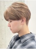 渋谷メンズカラーダブルカラーミルクティーベージュカラー◆