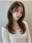 大人美人ダークグレージュ顔周りレイヤークラゲカット20代越谷P1