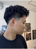 ショートアップバングピンパーマ