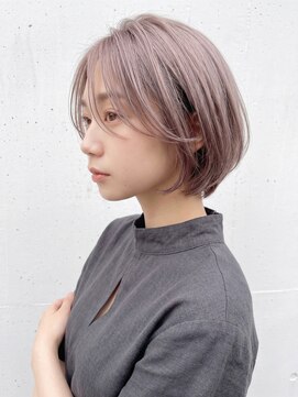 ラミ(L'ami) 【東 純平】レイヤーショートボブ 小顔 ラベンダーグレージュ