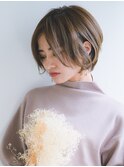 ひし形シルエット×大人美人ショート 小顔