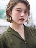 【utuwa 】オリーブカラーカーキベージュ×ニュアンスボブ