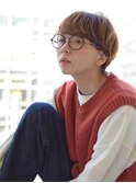 マッシュショートカーキグレージュ大人かわいいフェザーバング