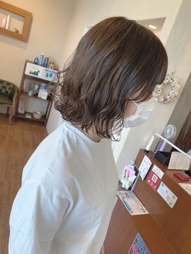 if ナチュラルベージュ×ボブ