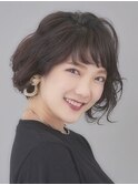 【W-ワット-原宿店 】＊ゆるふわウェーブショートボブ＊