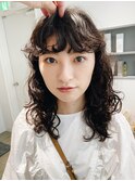 ロングウルフパーマ
