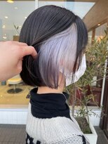 アース コアフュールボーテ 長野稲田店(EARTH coiffure beaute) ホワイトアッシュインナーカラーミニボブ