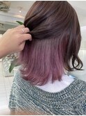 外ハネボブセクションカラーペールベージュグラデーションカラー
