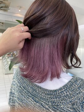 ルートエイチ 市川(Root H) 外ハネボブセクションカラーペールベージュグラデーションカラー