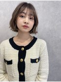 シルキーベージュ斜めバングチョコレートデザインカラー