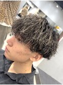 メンズハイライトメンズメッシュ渋谷メンズマッシュウルフパーマ