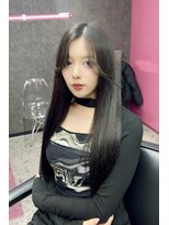 ランズ(LANDS)&nbsp;グレーブラック×レイヤーカット【韓国ワンホンヘア 大阪 梅田】