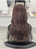 髪質改善縮毛矯正×ピンクブラウン