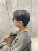 透明感カラー×センターパート