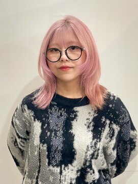 サクラ オモテサンドウ(SAKURA) ホワイトピンク×ミディアムボブ◎表参道/ケアブリーチ