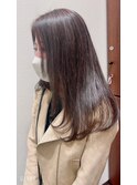 大人かわいい小顔ナチュラル艶カラー森ガール風ロング