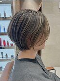 ショートカットヘアまとまり丸み毛流れ原宿