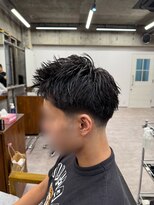 タメ(tame-)&nbsp;サーフカール/フェザーパーマ/ブルーブラック【都賀/メンズ】