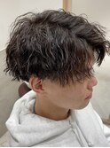 縦落ちセンターパート【メンズ/パーマ/眉毛/沖縄市/美里】