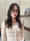 ロング ハイレイヤーカット エアウェーブパーマ デジタルパーマ