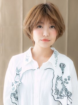 カバーヘア イヴ 戸頭店(COVER HAIR EVE) 小顔ショート/ハイトーン/ブリーチ/ダブルカラー/ブロンド/30代e