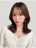 ＊20代30代40代◎小顔ミディアムレイヤー前髪顔周りくびれヘア