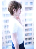 大人かわいい斜めバングひし形耳かけショート【Cloud zero】