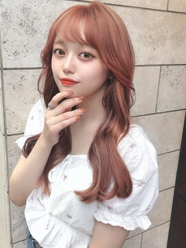 アフロートみきな韓国アイドル風ピンクカラーが可愛いヨシンモリ L アフロート ディル Afloat D L のヘアカタログ ホットペッパービューティー
